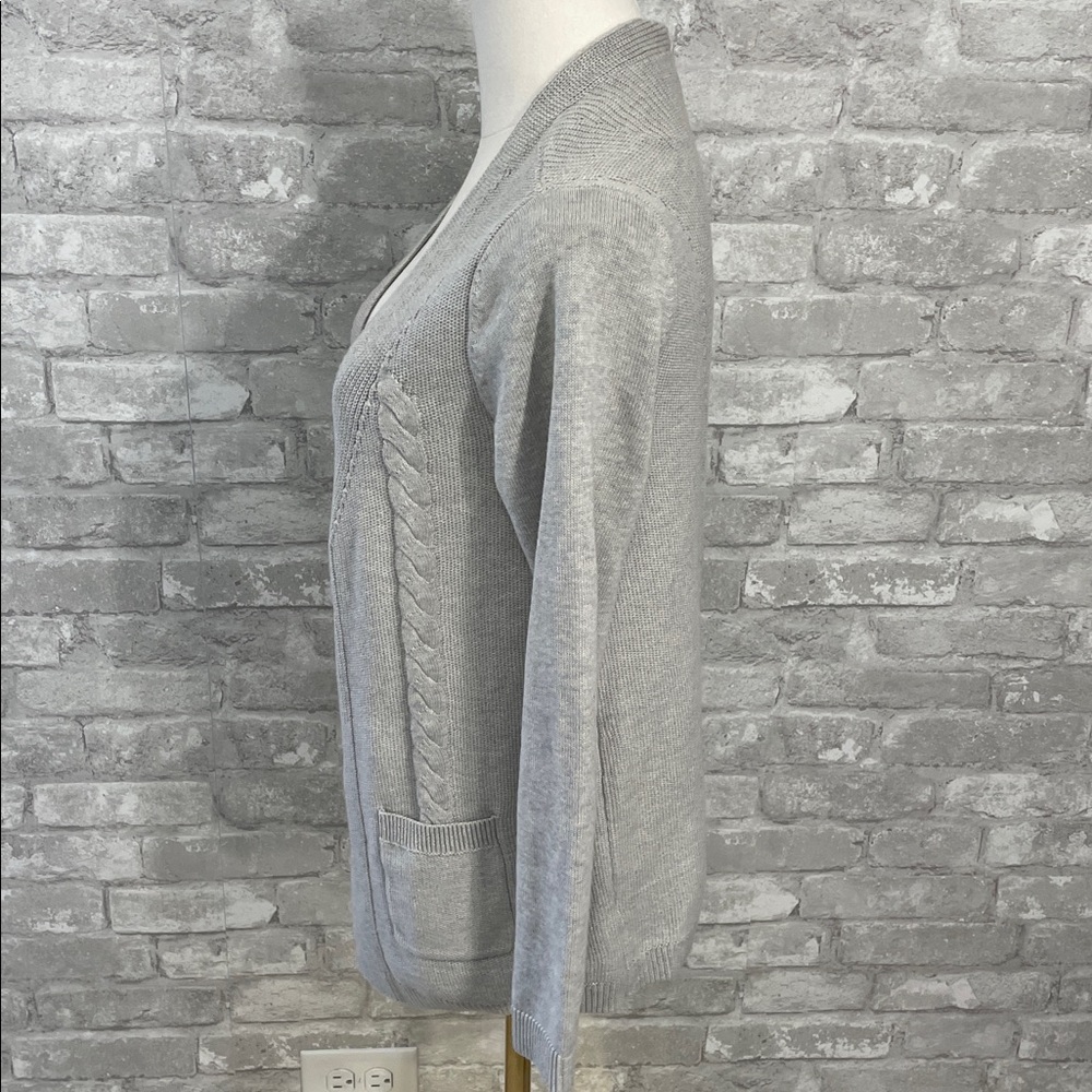 Talbots Light Gray Women's Cardigan - Picture 3 of 6